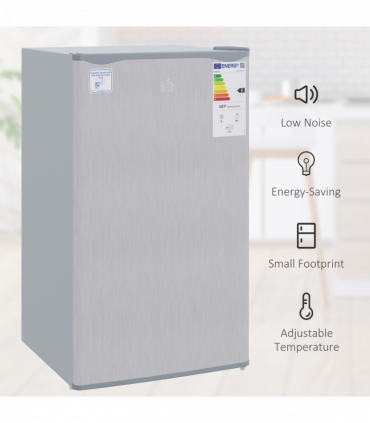 HOMCOM 91L Freestanding Under Counter Fridge with Reversible Door Grey