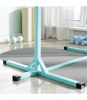 HOMCOM Adjustable Kids Gymnastics Bar Horizontal Training Steel, Light Blue