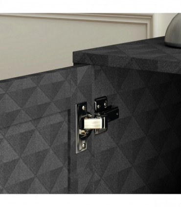 HOMCOM Cupboard with Adjustable Shelf, Open Compartment, 2 Drawers, Black