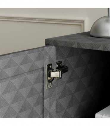 HOMCOM Cupboard with Adjustable Shelf, Open Compartment, 2 Drawers, Grey