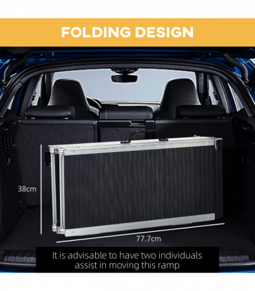 HOMCOM Folding Aluminium Wheelchair Ramp 152x73cm 272KG Capacity for Home