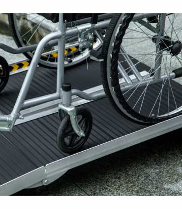 HOMCOM Folding Aluminium Wheelchair Ramp 152x73cm 272KG Capacity for Home