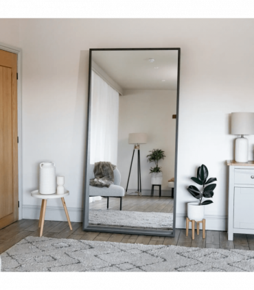 Hanaka- Full Length Black Oak Rectangle Mirror - 200cm x 100cm