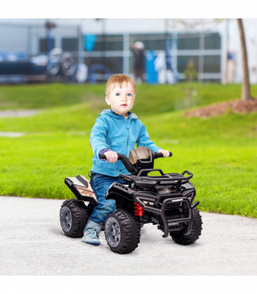 Kids Ride-on Four Wheeler ATV Car Black Electric 2 km/h 45 min Play 18-36 months