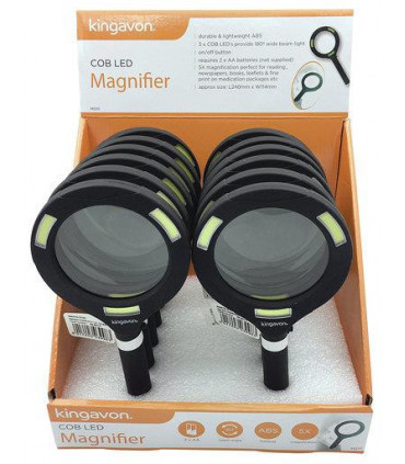 Kingavon 3W COB LED Light Magnifying Glass, Black