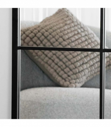 Kyō - Full Length Black Metal Rectangle Lattice Window Mirror - 180cm x 90cm