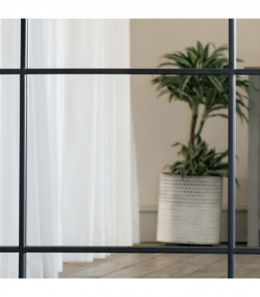 Kyō - Full Length Black Metal Rectangle Lattice Window Mirror - 200cm x 120cm