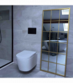 Kyō - Full Length Gold Metal Rectangle Lattice Grid Mirror - 150cm x 60cm