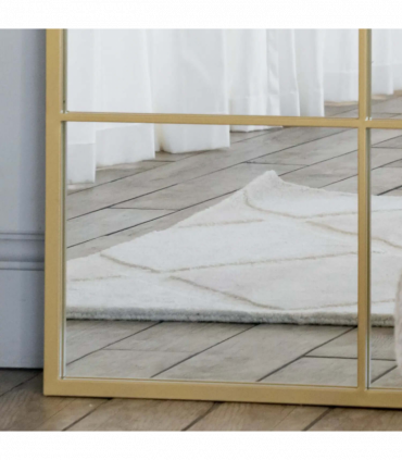Kyō - Full Length Gold Metal Rectangle Lattice Grid Mirror - 180cm x 90cm.