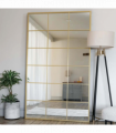 Kyō - Full Length Gold Metal Rectangle Lattice Window Mirror - 200cm x 120cm