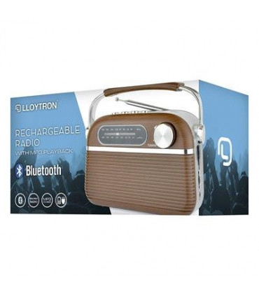Lloytron Bluetooth Rechargeable Radio Vintage- N6403WD