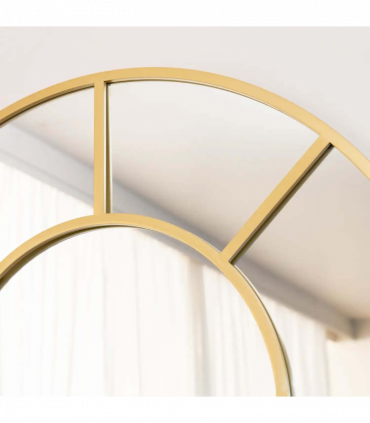 Mio - Full Length Gold Metal Arched Window Mirror - 180cm x 105cm.