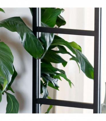 Mio- Full Length Black Metal Arched Window Mirror - 200cm x 120cm