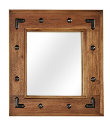 Mirror Solid Acacia Wood 50x50 cm