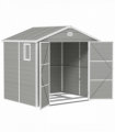 Outsunny 8 x 6ft Garden Shed Storage w/ Foundation Kit, Vents, Light Grey
