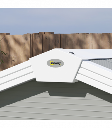 Outsunny 8 x 6ft Garden Shed Storage w/ Foundation Kit, Vents, Light Grey