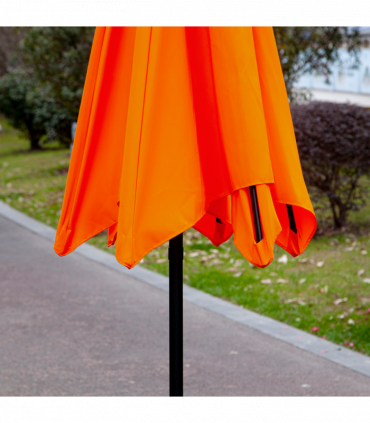 Patio Umbrella Parasol Sun Shade Garden Aluminium Orange 2.7M Outsunny