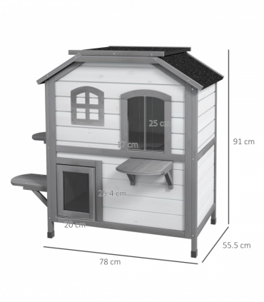 PawHut Kitten Condo with Openable Roof, Catio Enclosure Furniture, White