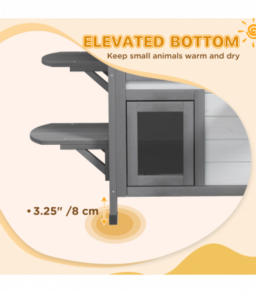 PawHut Kitten Condo with Openable Roof, Catio Enclosure Furniture, White