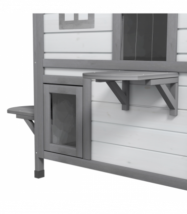 PawHut Kitten Condo with Openable Roof, Catio Enclosure Furniture, White