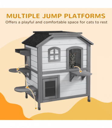 PawHut Kitten Condo with Openable Roof, Catio Enclosure Furniture, White