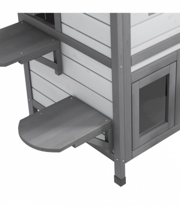 PawHut Kitten Condo with Openable Roof, Catio Enclosure Furniture, White