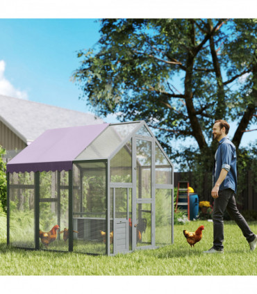 PawHut Large Walk In Chicken Run for 6-8 Poultries, 1.7 x 1.8 x 1.8 m