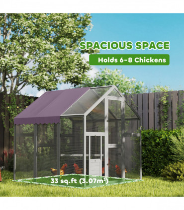 PawHut Large Walk In Chicken Run for 6-8 Poultries, 1.7 x 1.8 x 1.8 m