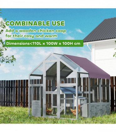 PawHut Large Walk In Chicken Run for 6-8 Poultries, 1.7 x 1.8 x 1.8 m