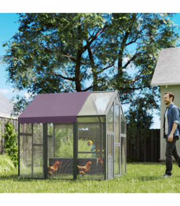 PawHut Large Walk In Chicken Run for 6-8 Poultries, 1.7 x 1.8 x 1.8 m