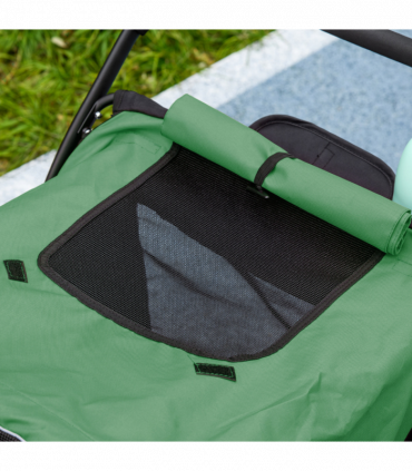 PawHut Pet Stroller Foldable Design with Cushion for M and L Dogs, Dark Green