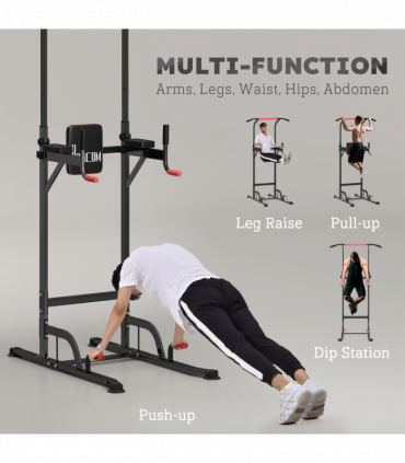 Power Tower Station Pull Up Bar for Home Gym Workout Equipment HOMCOM