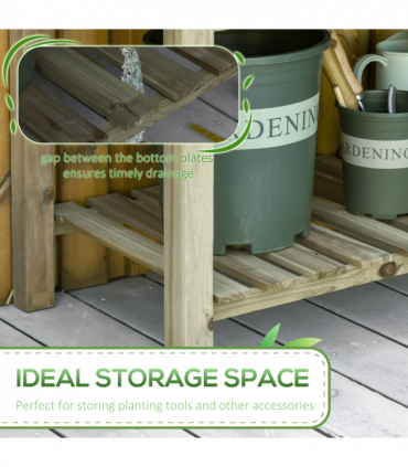 Raised Garden Bed with Legs and Storage Shelf, Elevated Wooden Planter Box,