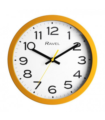 Ravel 25cm White Dial Ochre Wall Clock R.WC.25.9