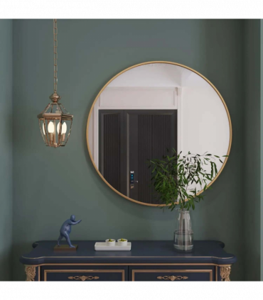 Rei - Large Round Gold Metal Circle Mirror - 90cm x 90cm