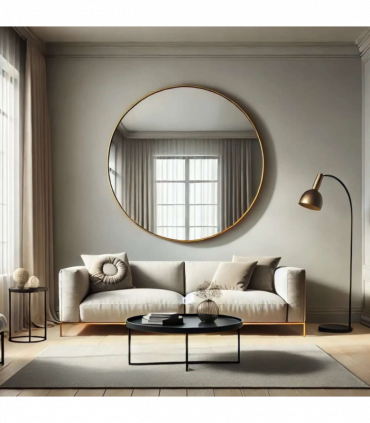 Rei- Extra Large Round Gold Metal Circle Mirror - 120cm x 120cm