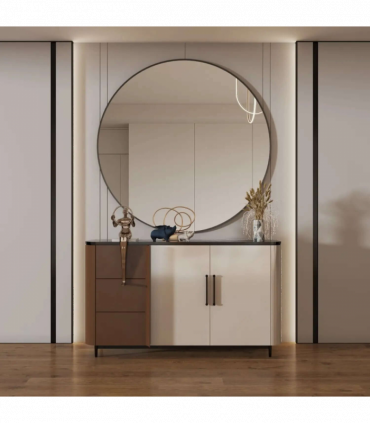 Rei- Extra Large Round Gold Metal Circle Mirror - 120cm x 120cm