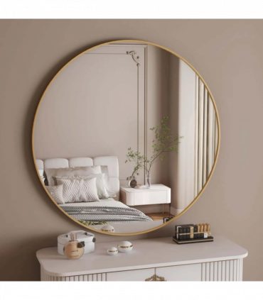Rei- Extra Large Round Gold Metal Circle Mirror - 120cm x 120cm