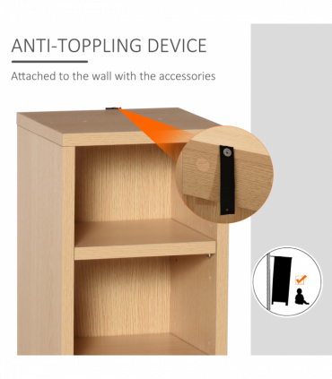 Set of 2 CD Media Display Shelf Unit Tower Rack w/ Adjustable Shelves Wood Color