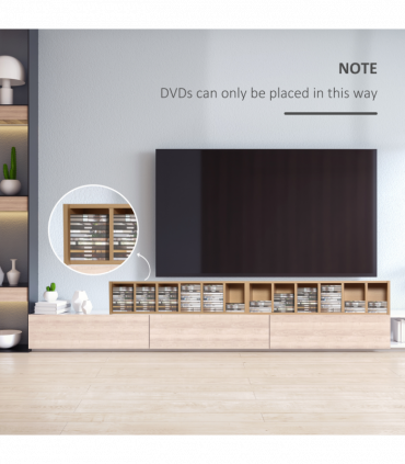 Set of 2 CD Media Display Shelf Unit Tower Rack w/ Adjustable Shelves Wood Color