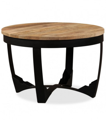 Side Table Solid Rough Mango Wood 60x40 cm