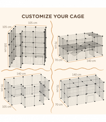 Small Animals Cage DIY 36 Panels Pet Playpen, for Rabbit Guinea Pig Chinchilla