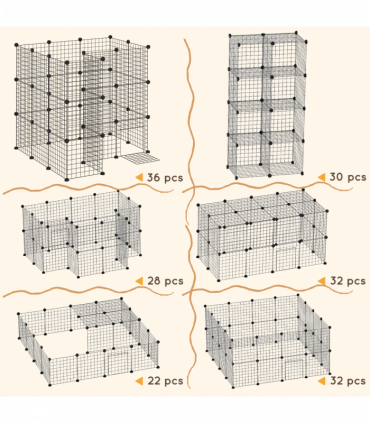 Small Animals Cage DIY 36 Panels Pet Playpen, for Rabbit Guinea Pig Chinchilla