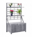 Storage Box with Trellis Grey 99x55x160 cm Solid Acacia Wood