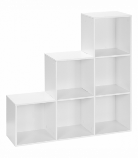 Storage Cabinet with 6 Cubes Closet Organiser with 3-Tier Shelf, White