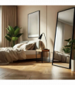 Takara- Full Length Leaner Black Metal Rectangle Mirror - 180cm x 60cm