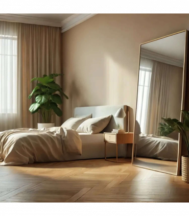 Takara- Full Length Leaner Gold Metal Rectangle Mirror - 180cm x 105cm