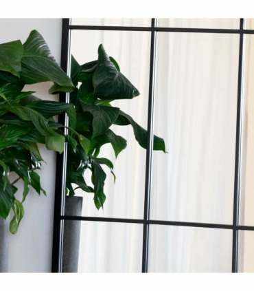 Tomi- Full Length Black Metal Arched Lattice Window Mirror - 200cm x 120cm