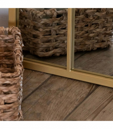 Tomi- Full Length Gold Metal Arched Lattice Window Mirror - 180cm x 90cm