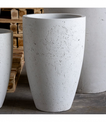 Vessara | White Mist – 100cm XXL Concrete Vase Planter – 172L Tall Plant Pot